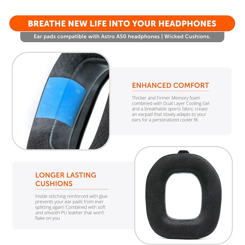 Wicked Cushions Astro A50 Mod Kit (Black, 90s Black, 90s White, Black Camo)