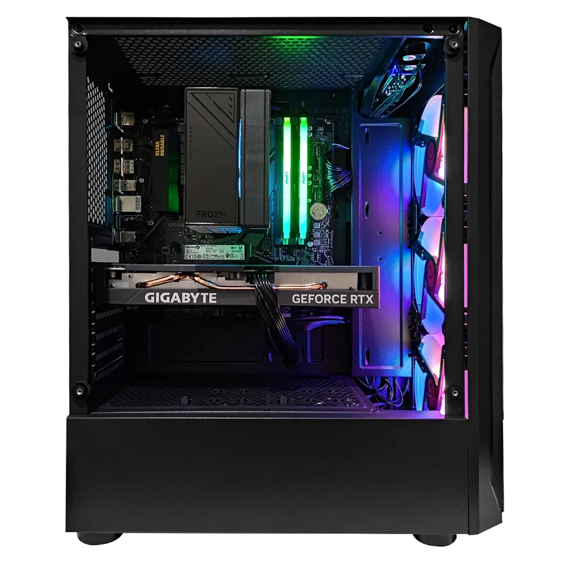 Alpha Aurora Black Desktop Gaming PC | AMD Ryzen 5 5500 | 16GB RAM | 500GB SSD | with WiFi + Bluetooth | GeForce RTX 4060 OC | Windows 11 Pro