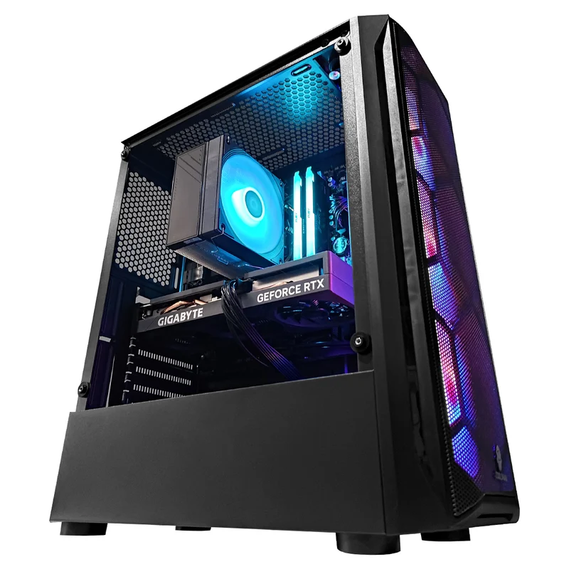 Alpha Aurora Black Desktop Gaming PC | AMD Ryzen 5 5500 | 16GB RAM | 500GB SSD | with WiFi + Bluetooth | GeForce RTX 4060 OC | Windows 11 Pro