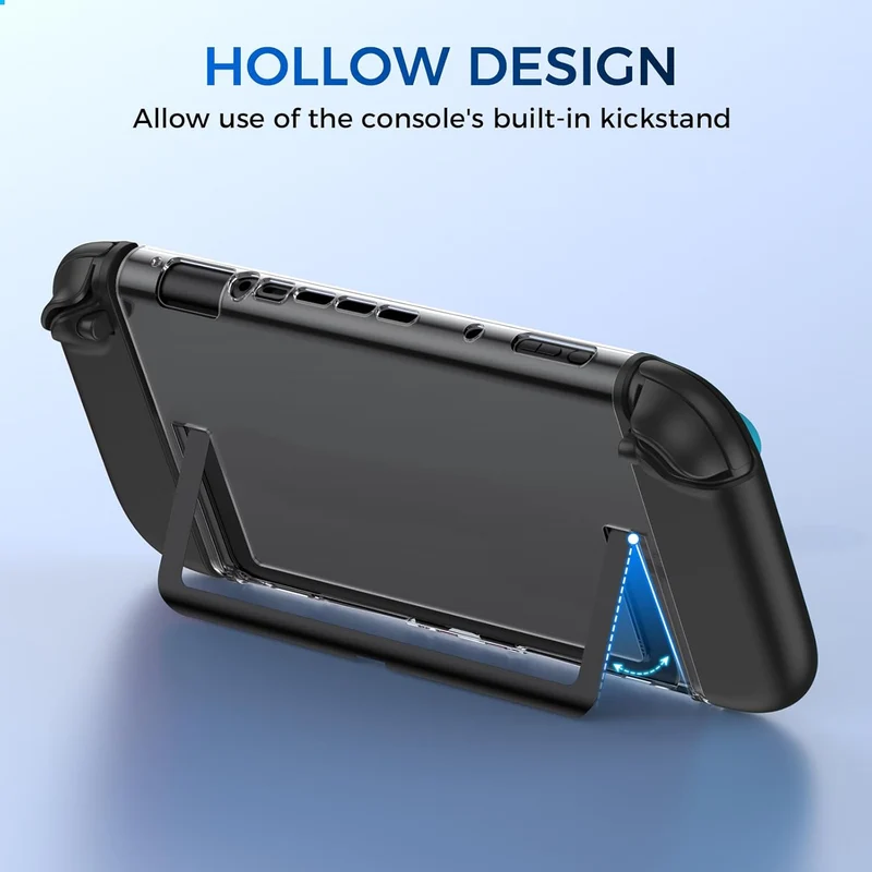 IINE Transparent PC Back Case + Silicone Joy-Pad Case Black for Nintendo Switch 2 (L1090)