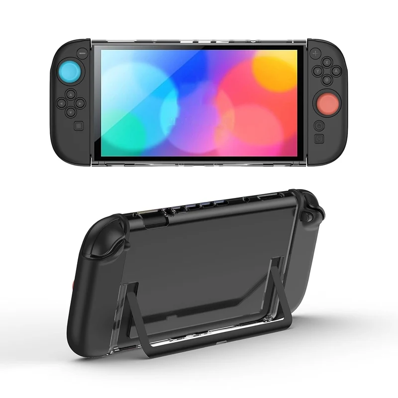 IINE Transparent PC Back Case + Silicone Joy-Pad Case Black for Nintendo Switch 2 (L1090)