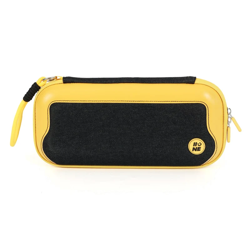 IINE EVA Carrying Storage Bag for Nintendo Switch 2 (Black, Yellow/Back)