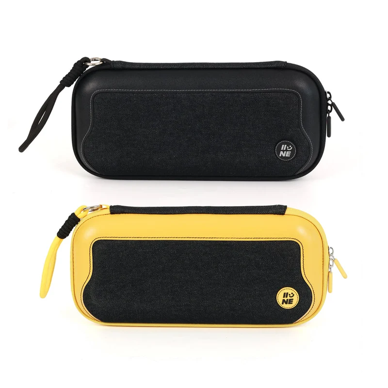 IINE EVA Carrying Storage Bag for Nintendo Switch 2 (Black, Yellow/Back)