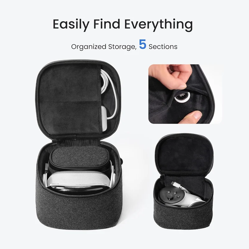 Kiwi Design P4 Portable Carrying Case for Meta Quest 2/3/3S/Vision Pro (QP05)
