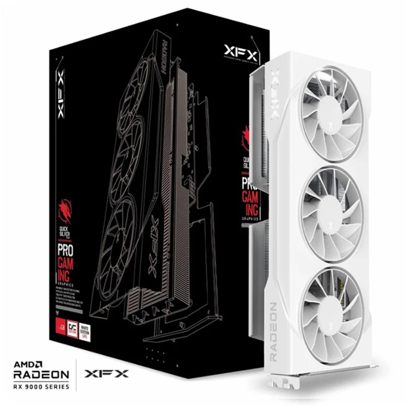 XFX Swift AMD Radeon RX 9060 XT OC Triple Fan Gaming Ed. 16GB GDDR6 Graphics Card (White) (RX-96TS316W7)