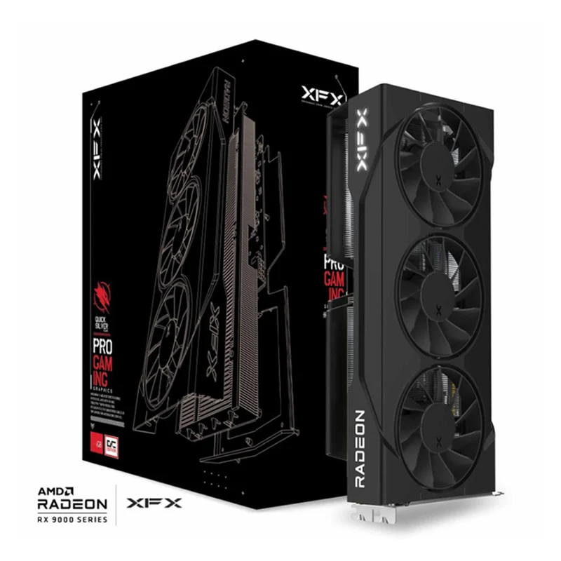 XFX Swift AMD Radeon RX 9060 XT OC Triple Fan Gaming Ed. 16GB GDDR6 Graphics Card (Black) (RX-96TS316B7)