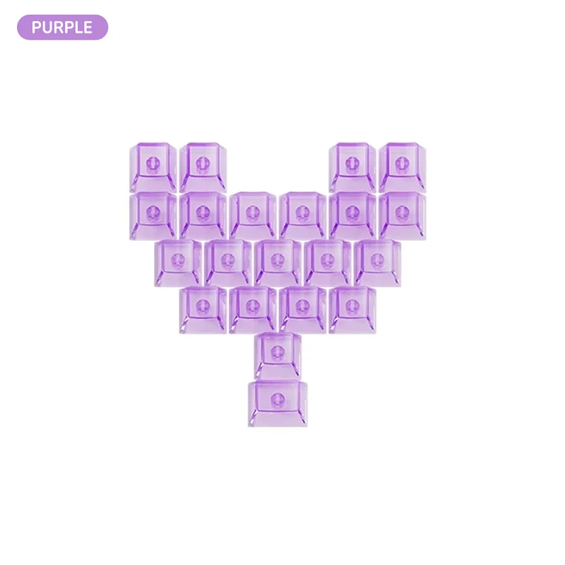 Veekos Love PC Transparent Keycap Set Cherry Profile 21 Keys (Purple, Red)