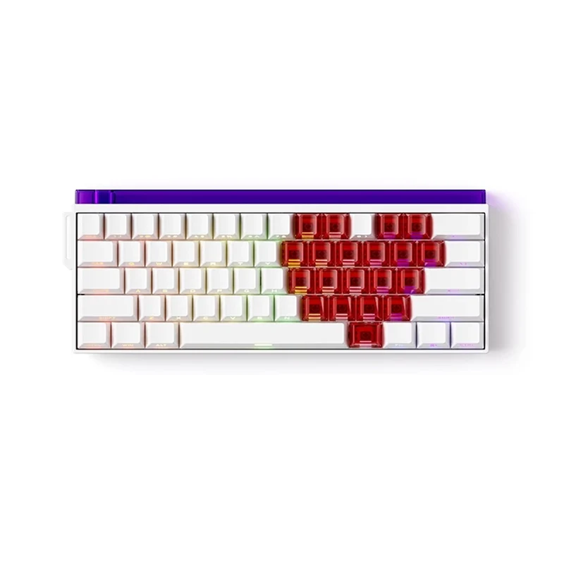 Veekos Love PC Transparent Keycap Set Cherry Profile 21 Keys (Purple, Red)