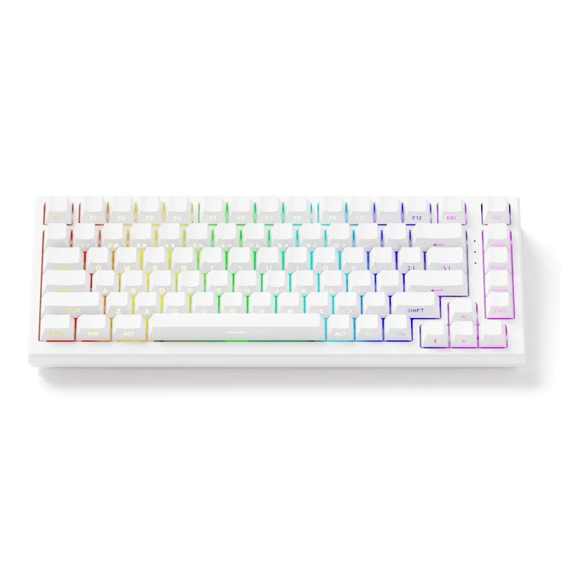 Akko TAC75 HE Shine-Through White Wired ARGB Mechanical Keyboard (Akko AstroAim Magnetic Switch)