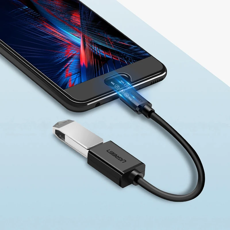 Ugreen Micro USB Male to USB 2.0 A Female OTG Adapter - 15cm (Black) (US133/10396)