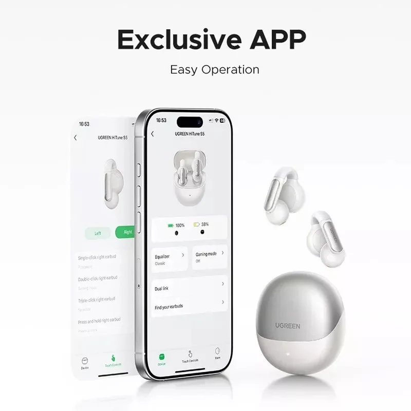 Ugreen Hitune S5 True Wireless Earbuds (Black, White)
