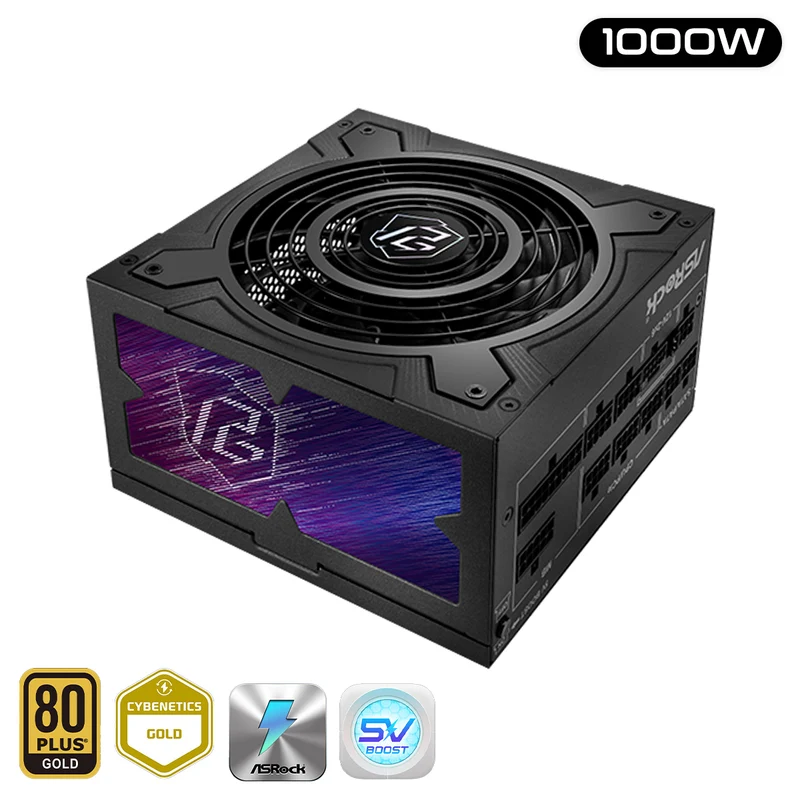 ASRock Phantom Gaming PG-1000G 1000W 80+ Gold & Cybenetics Gold ATX 3.1 PCIe 5.1 Full Modular Power Supply