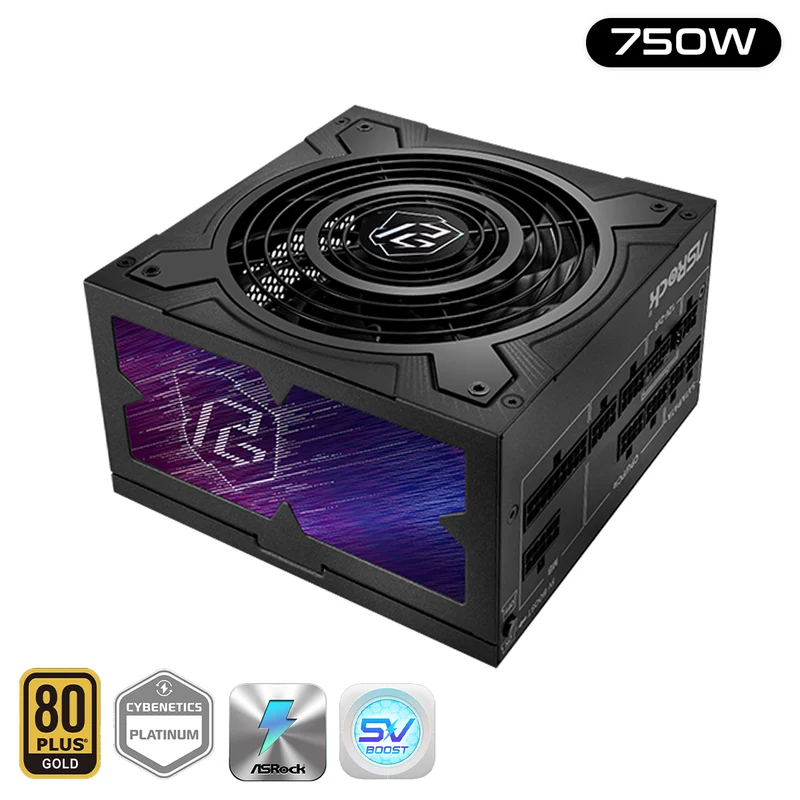 ASRock Phantom Gaming PG-750G 750W 80+ Gold & Cybenetics Platinum ATX 3.1 PCIe 5.1 Full Modular Power Supply