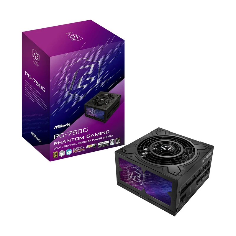 ASRock Phantom Gaming PG-750G 750W 80+ Gold & Cybenetics Platinum ATX 3.1 PCIe 5.1 Full Modular Power Supply