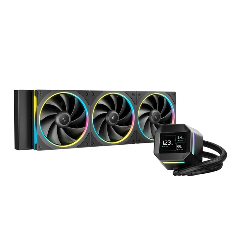 DeepCool LM360 360mm 6th Gen ARGB Liquid Cooler with 2.4" LCD Screen (Black, White) (R-LM360-BKDMMC-1, R-LM360-WHDMMC-1)