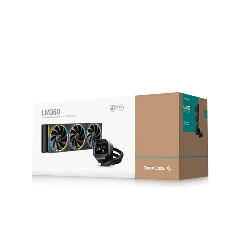 DeepCool LM360 360mm 6th Gen ARGB Liquid Cooler with 2.4" LCD Screen (Black, White) (R-LM360-BKDMMC-1, R-LM360-WHDMMC-1)