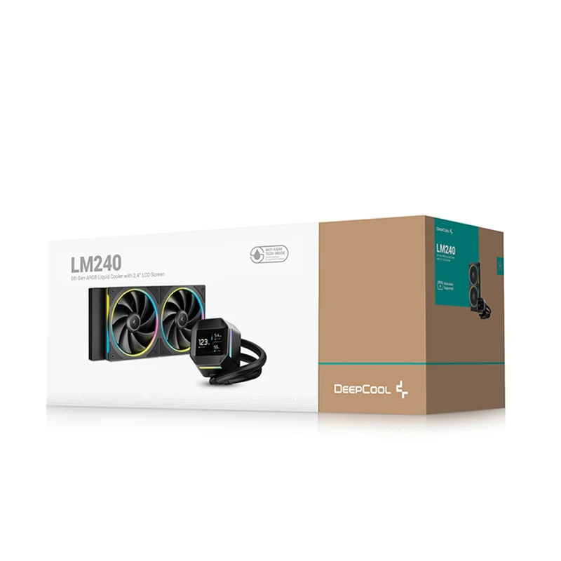 DeepCool LM240 240mm 6th Gen ARGB Liquid Cooler with 2.4" LCD Screen (Black, White) (R-LM240-BKDMMC-1, R-LM240-WHDMMC-1)