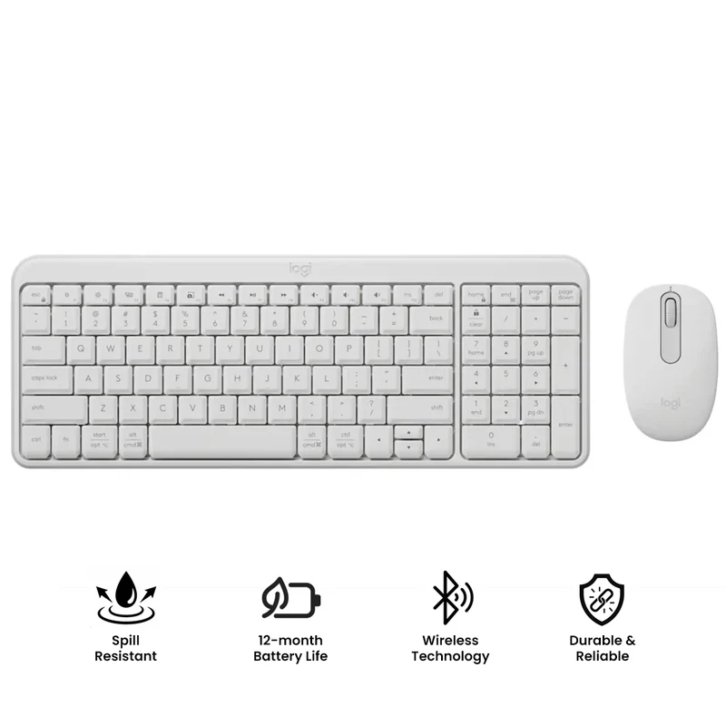 Logitech MK250 Compact Wireless Mouse and Keyboard (Off-White) (920-013560)