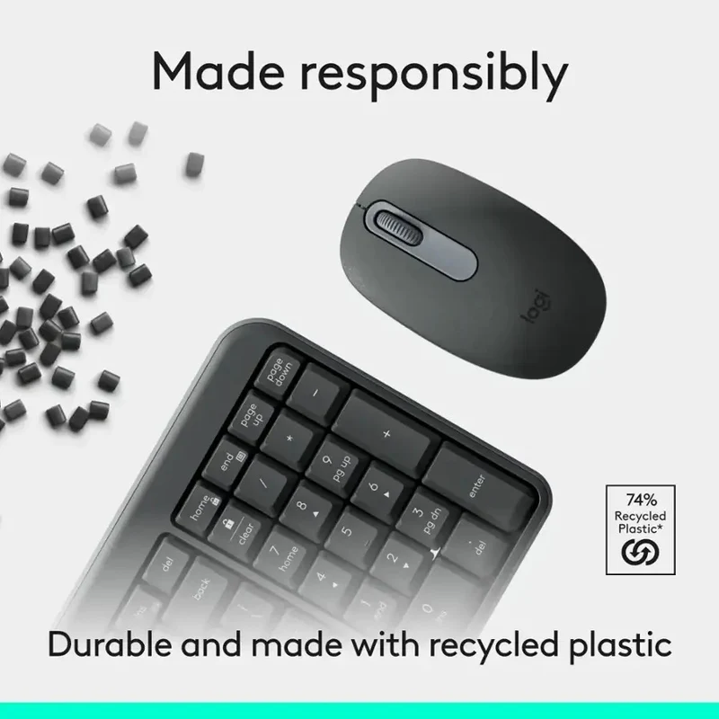 Logitech MK250 Compact Wireless Mouse and Keyboard (Graphite) (920-013559)