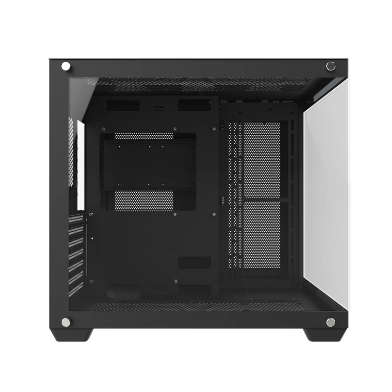 DarkFlash C285P V2 Tempered Glass Side Panel Dual Chamber Luxury ATX PC Case (Black, White)