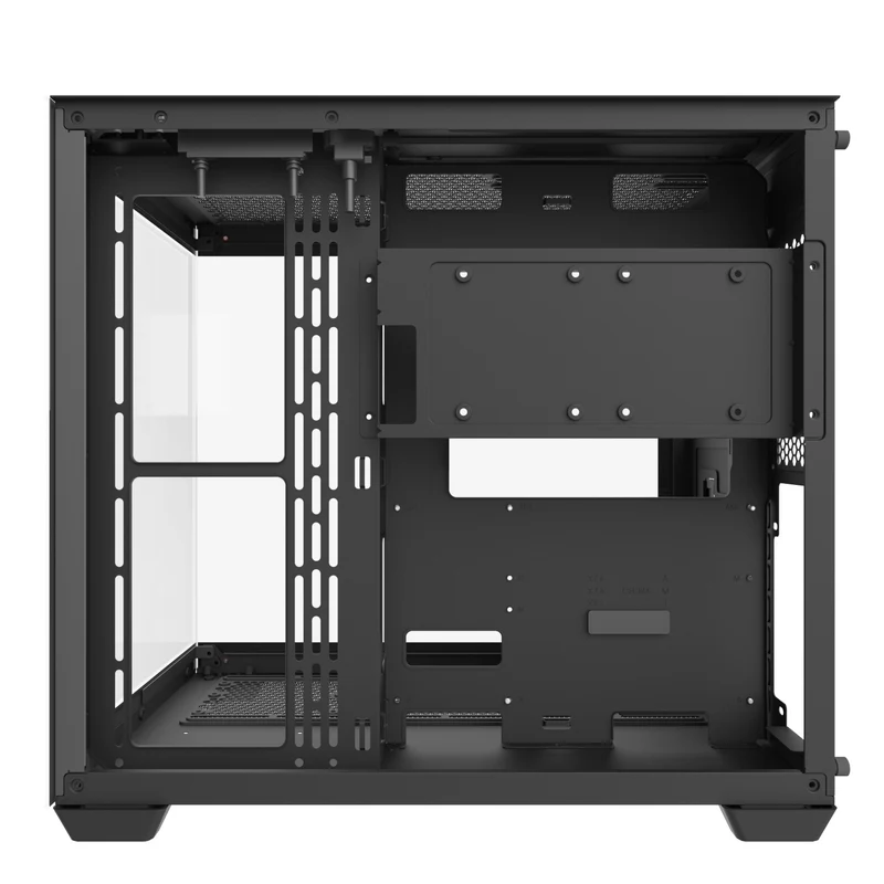 DarkFlash C285P V2 Tempered Glass Side Panel Dual Chamber Luxury ATX PC Case (Black, White)