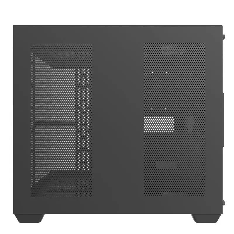 DarkFlash C285P V2 Tempered Glass Side Panel Dual Chamber Luxury ATX PC Case (Black, White)