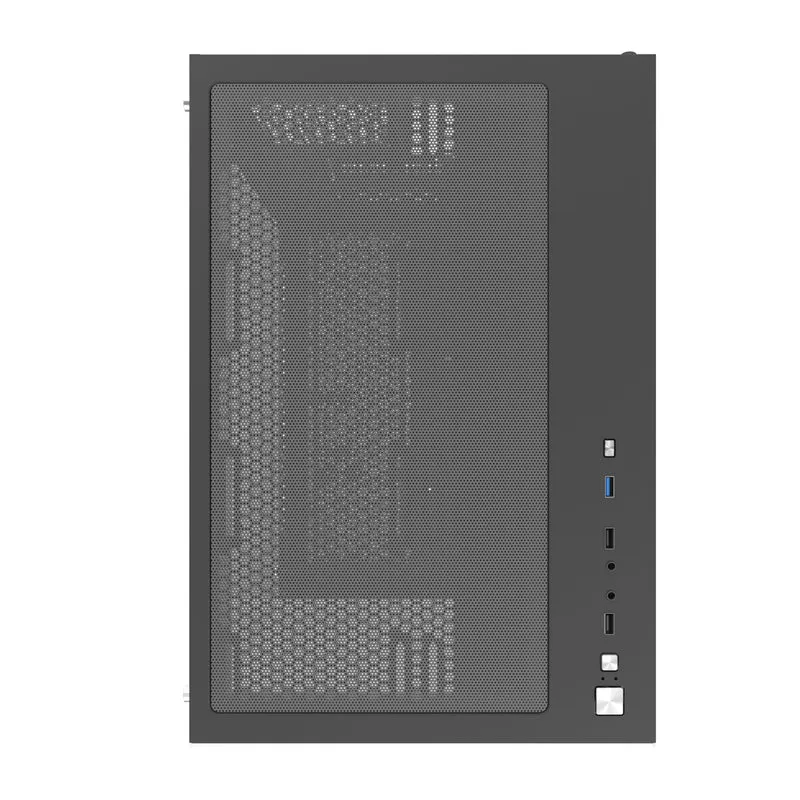 DarkFlash C285P V2 Tempered Glass Side Panel Dual Chamber Luxury ATX PC Case (Black, White)