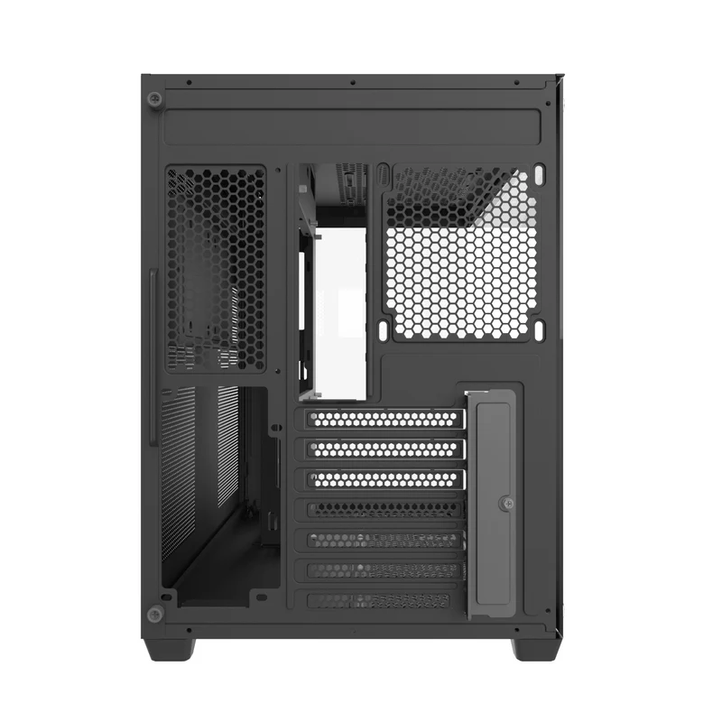 DarkFlash C285P V2 Tempered Glass Side Panel Dual Chamber Luxury ATX PC Case (Black, White)