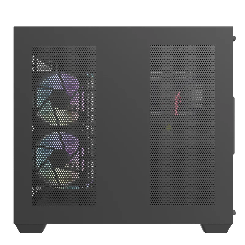DarkFlash C285P V2 Tempered Glass Side Panel Dual Chamber Luxury ATX PC Case (Black, White)
