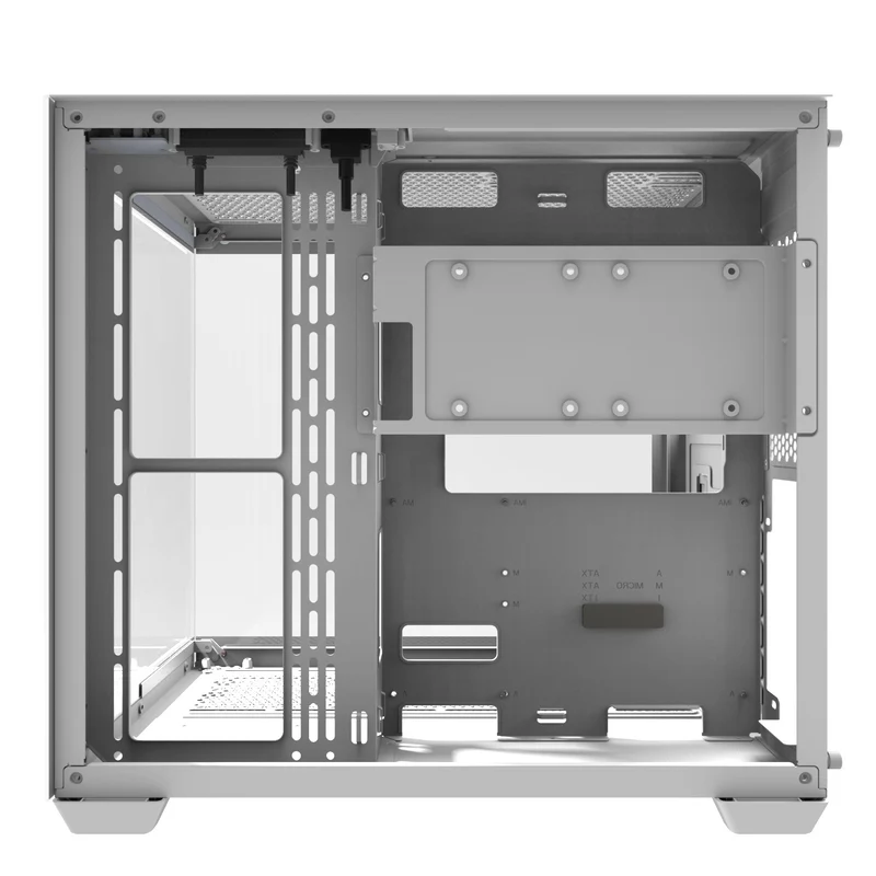DarkFlash C285P V2 Tempered Glass Side Panel Dual Chamber Luxury ATX PC Case (Black, White)