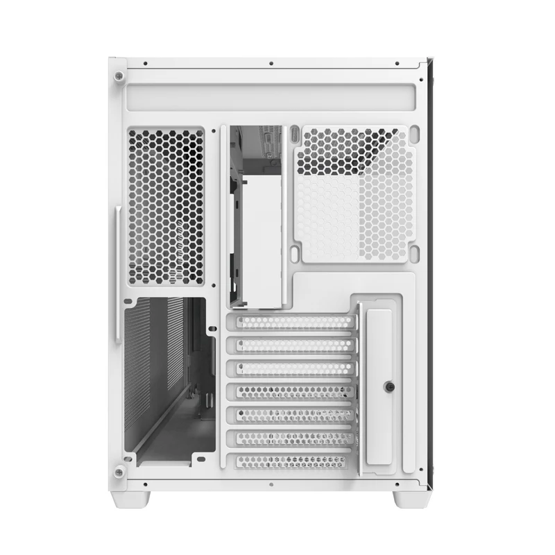 DarkFlash C285P V2 Tempered Glass Side Panel Dual Chamber Luxury ATX PC Case (Black, White)