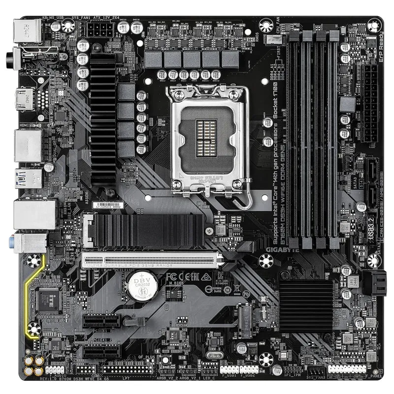 Gigabyte B760M DS3H WIFI6E DDR4 Gen5 Ultra Durable Motherboard