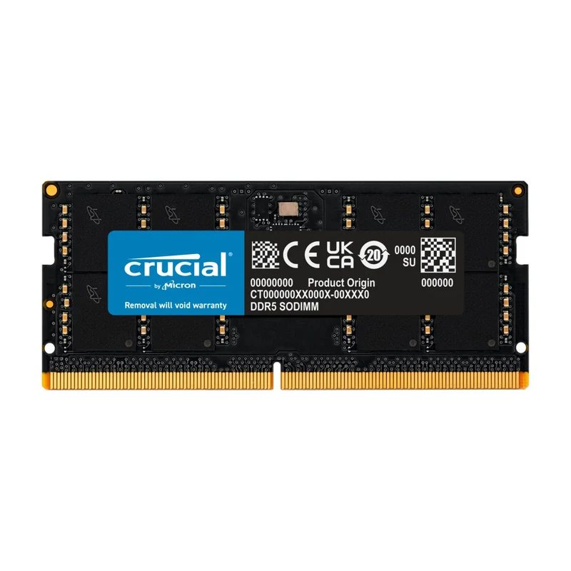 Crucial DDR5 4800MHz CL40 Sodimm Notebook Memory (16GB, 32GB) (CT16G48C40S5, CT32G48C40S5)