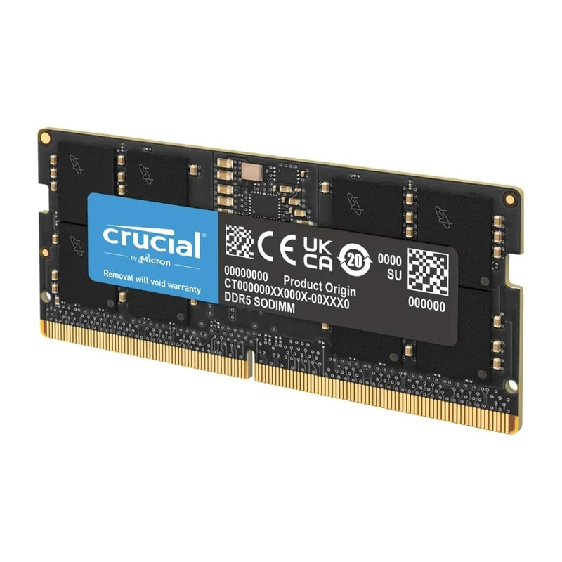 Crucial DDR5 4800MHz CL40 Sodimm Notebook Memory (16GB, 32GB) (CT16G48C40S5, CT32G48C40S5)