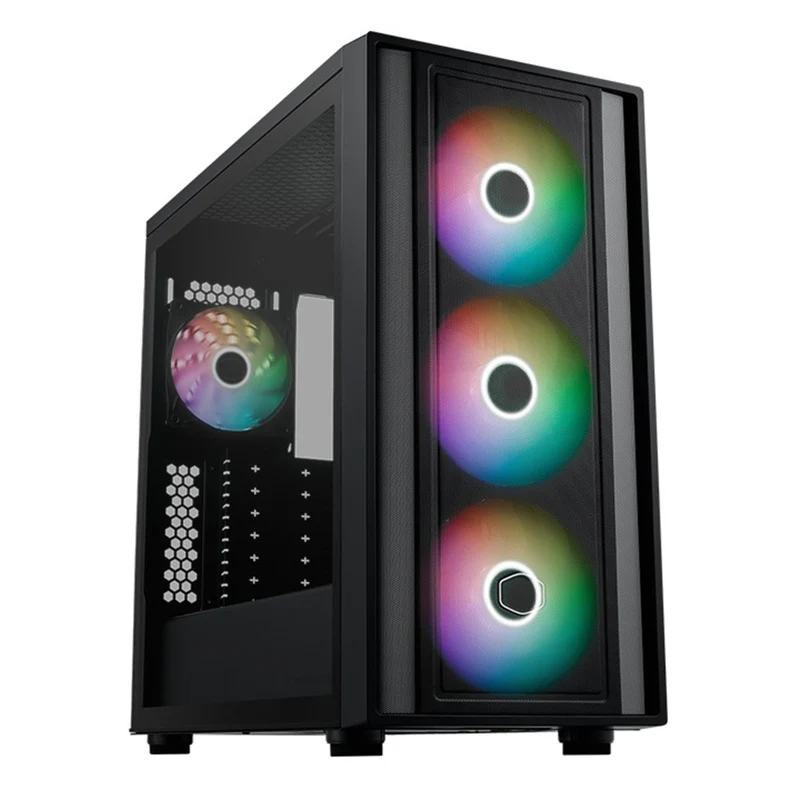 Cooler Master MasterBox 600 Tempered Glass ATX Mid Tower PC Case (Black, White)