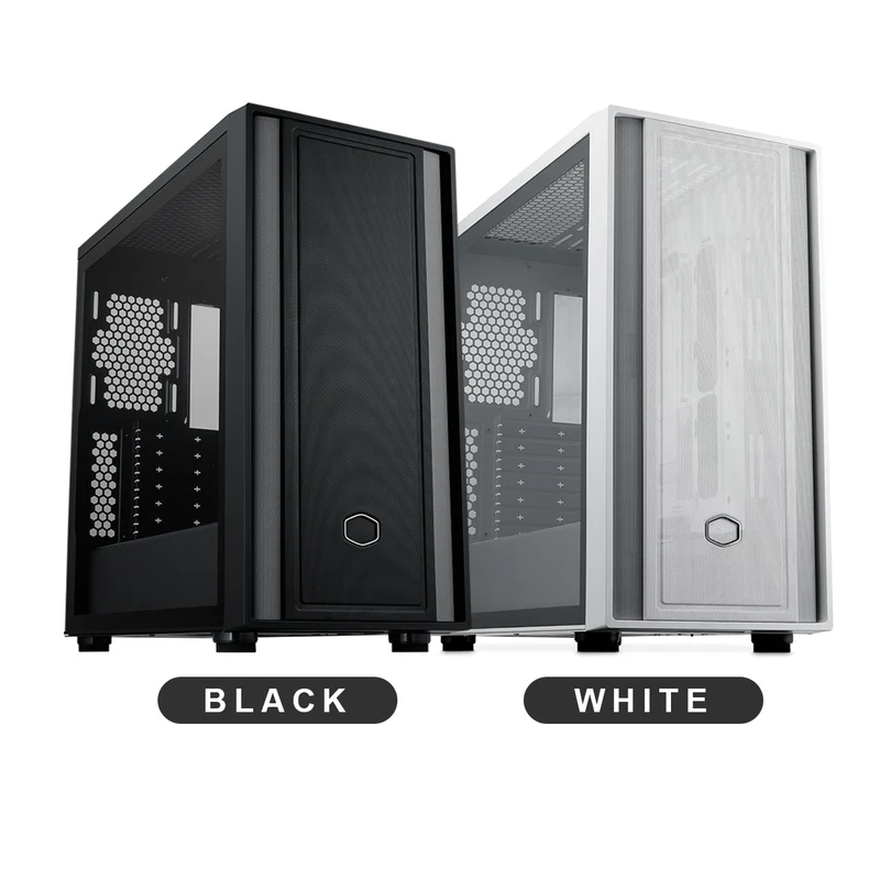 Cooler Master MasterBox 600 Lite Tempered Glass ATX Mid Tower PC Case (Black, White) (MB600L-KGNN-S00, MB600L-WGNN-S00)