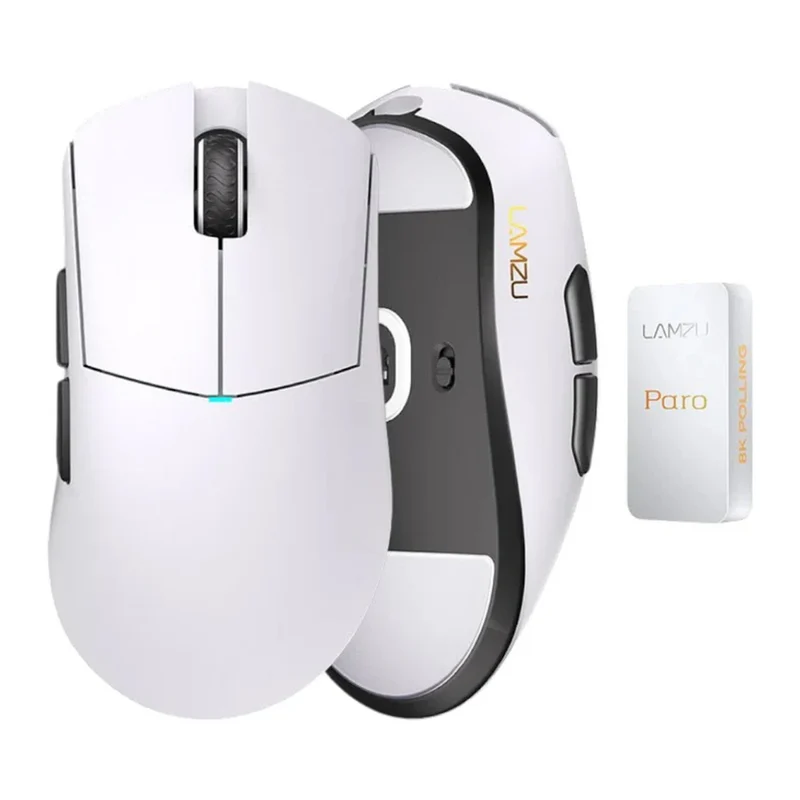 Lamzu Paro Aurora SuperLight Wireless Mouse + Paro Aurora 8K Dongle (Charcoal Black, Paro White)