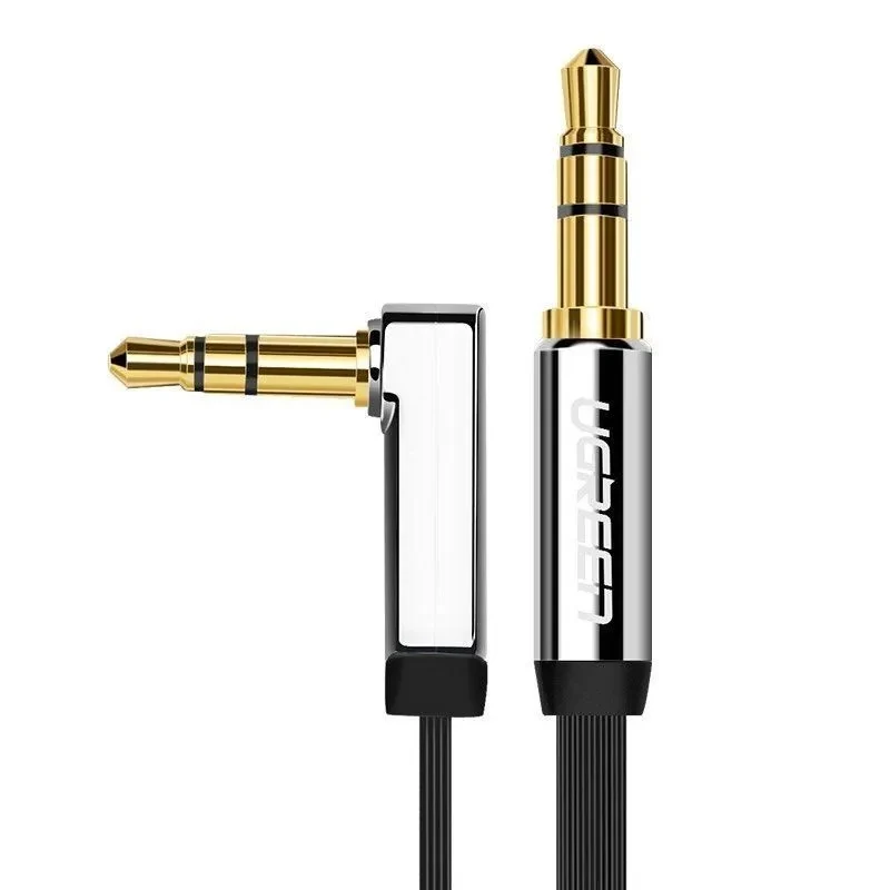 Ugreen 3.5mm Male to Male Angled Flat Cable (Black) (1M, 1.5M)