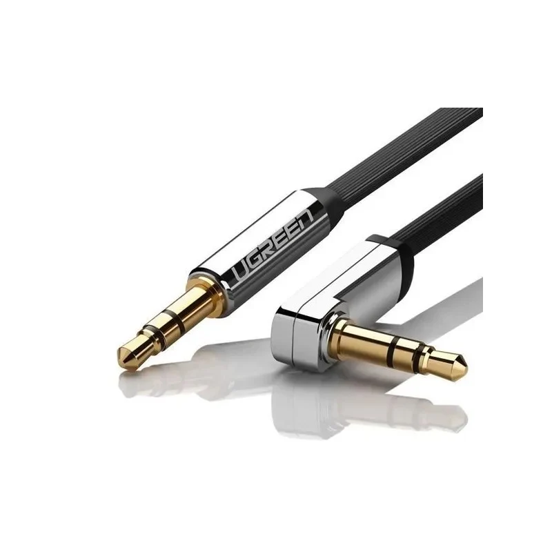 Ugreen 3.5mm Male to Male Angled Flat Cable (Black) (1M, 1.5M)