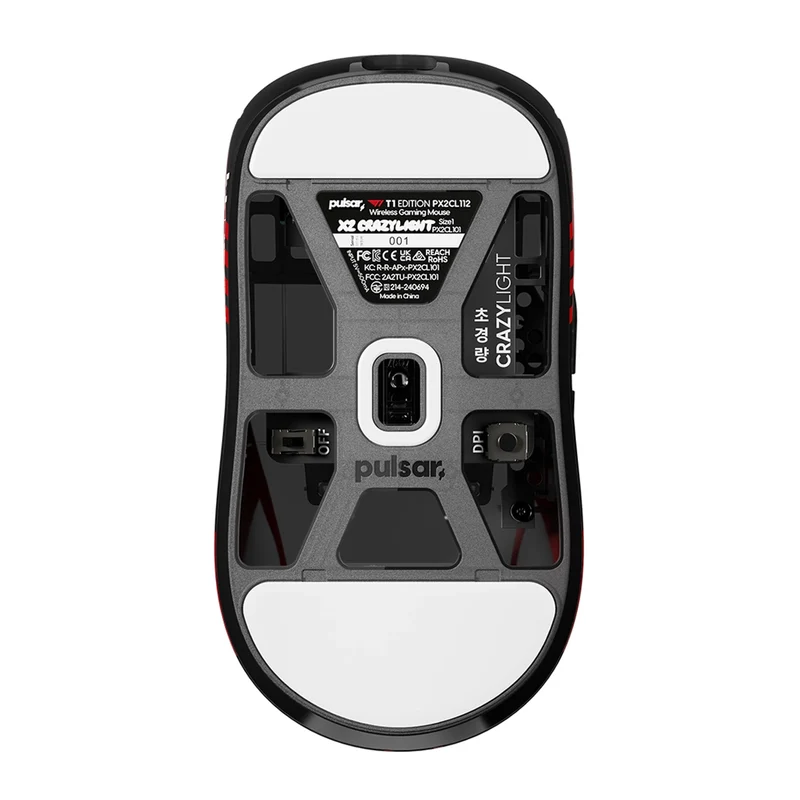 Pulsar X2 Crazylight T1 Edition 8K Polling Rate eSports Gaming Mouse (Black, Red)