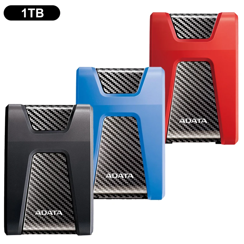 ADATA HD650 Durable 1TB 2.5 External Hard Drive (Black, Blue, Red)