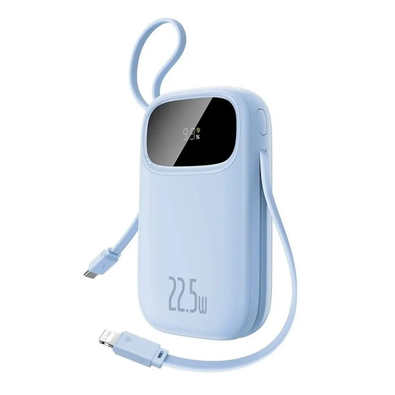 Baseus QPow 3 Digital Display Fast-Charging Power Bank with Built-in USB-C + iP Cable 20000mAh 22.5W (Comic Black, Galaxy Blue, Nebula Purple, Moon White)