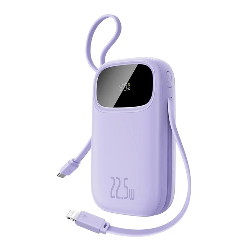 Baseus QPow 3 Digital Display Fast-Charging Power Bank with Built-in USB-C + iP Cable 20000mAh 22.5W (Comic Black, Galaxy Blue, Nebula Purple, Moon White)