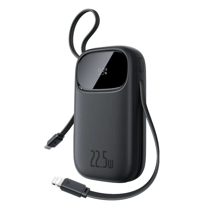 Baseus QPow 3 Digital Display Fast-Charging Power Bank with Built-in USB-C + iP Cable 20000mAh 22.5W (Comic Black, Galaxy Blue, Nebula Purple, Moon White)