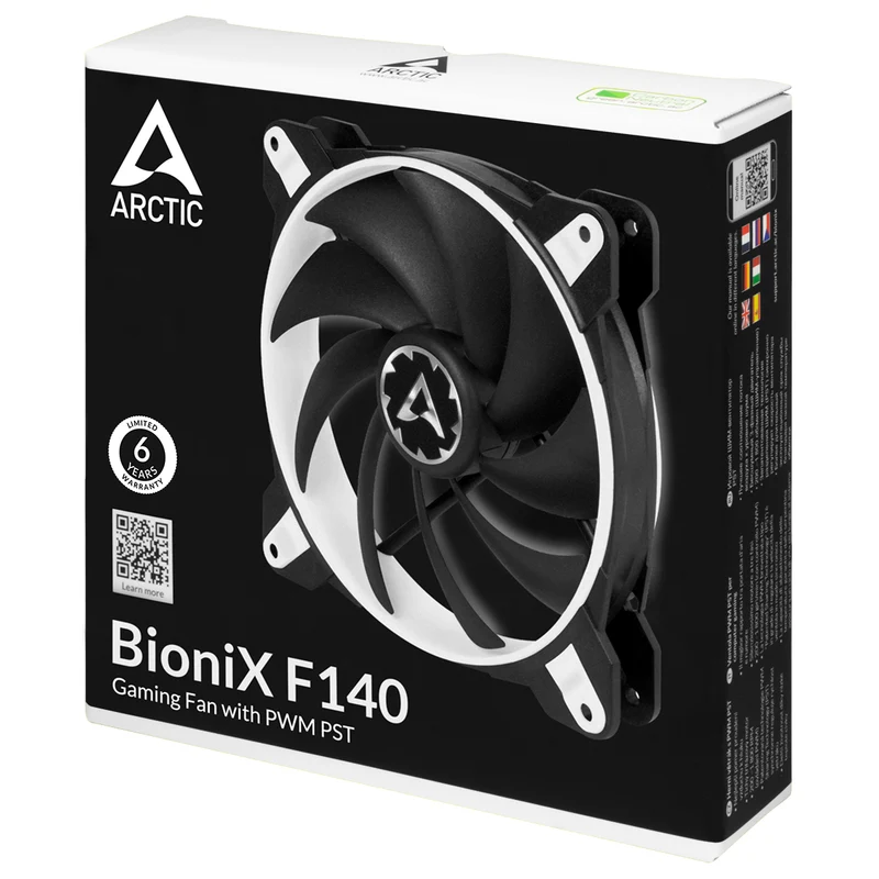 Arctic BioniX F140 140mm Gaming Fan with PWM PST (White/Black) (ACFAN00096A)