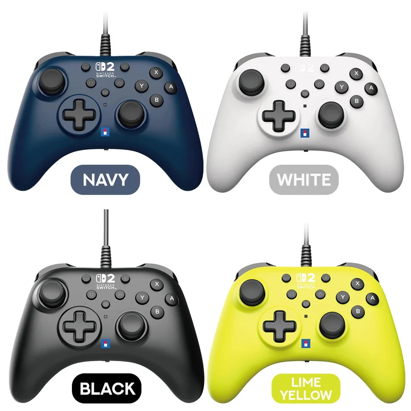 Horipad Turbo for Nintendo Switch 2 / PC (Lime Yellow, Navy, White, Black)