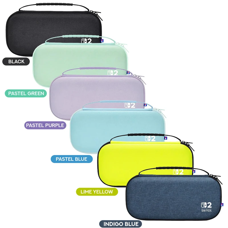 Hori Slim Tough Pouch Plus for Nintendo Switch 2 (Black, Pastel Green, Pastel Purple, Pastel Blue, Lime Yellow, Indigo Blue)