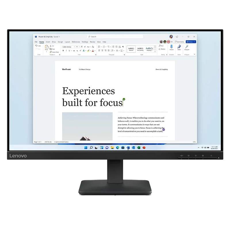 Lenovo L24-4e 68C2KAC1PH 23.8" FHD (1920x1080) 100Hz 4ms IPS LCD Monitor with Tilt Adjustment (Raven Black)