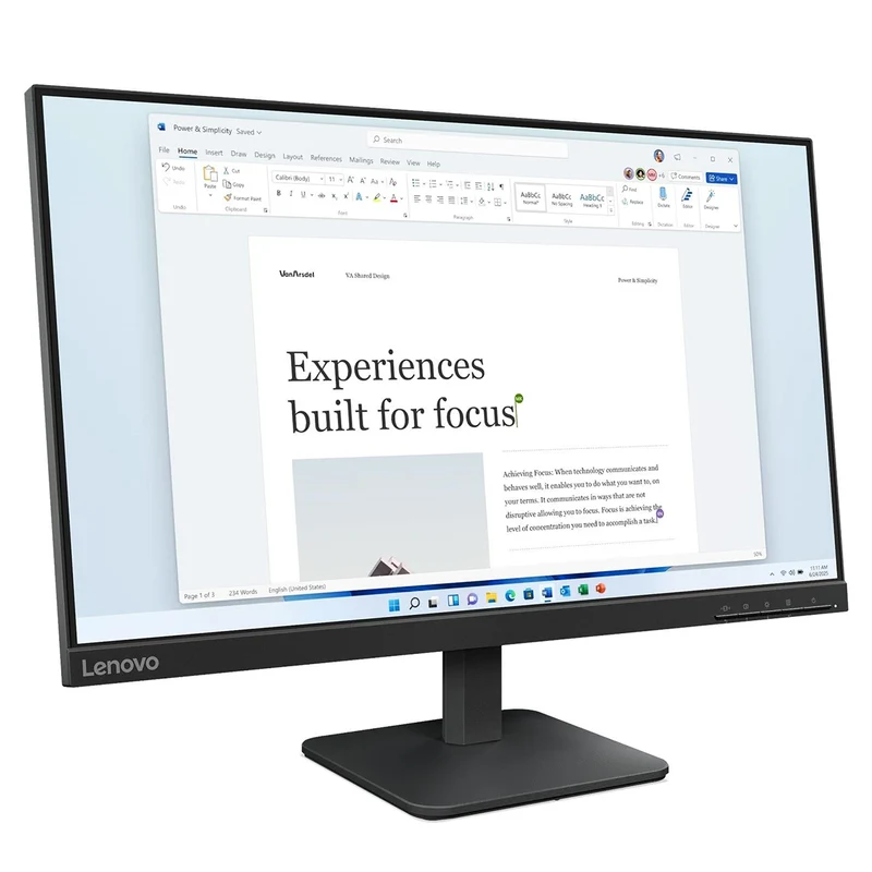 Lenovo L24-4e 68C2KAC1PH 23.8" FHD (1920x1080) 100Hz 4ms IPS LCD Monitor with Tilt Adjustment (Raven Black)