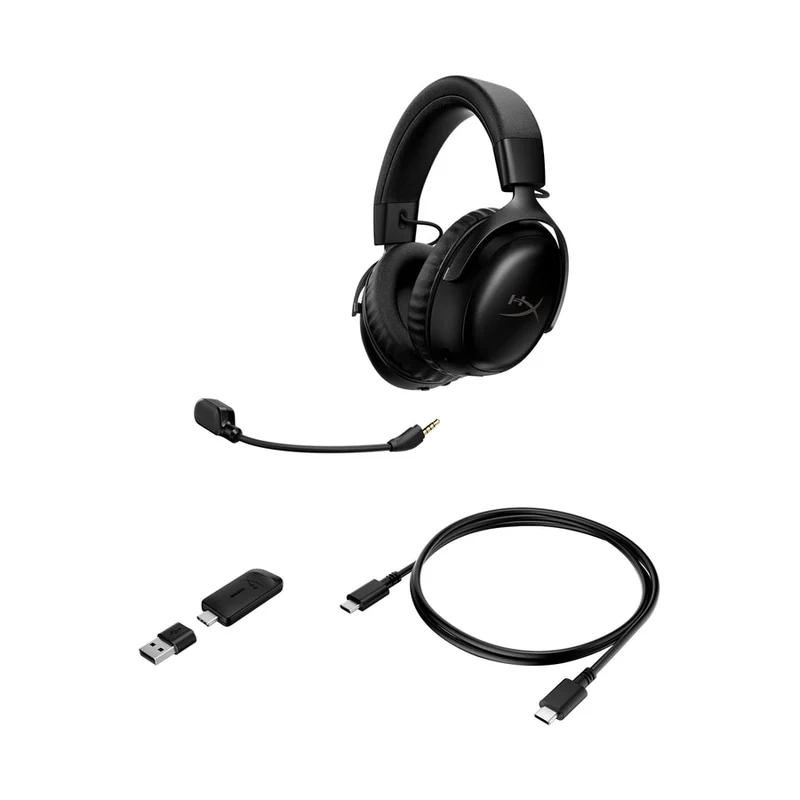 HyperX Cloud III S Wireless Gaming Headset for PC/PS5/PS4/N-Switch/Mobile (Black, Black/Red, White/Lavender, Black/Blue, White/Pink)